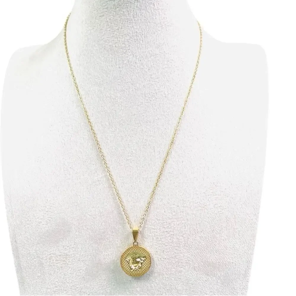 18K Gold Plated Medusa Pendant Necklace